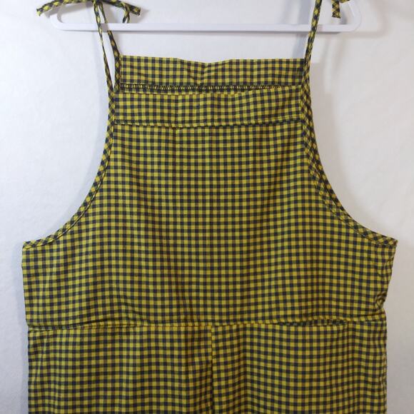 Yellow Blue Checkered Pants Jumpsuit Light Weight Casual Size 2X - Picture 5 of 7